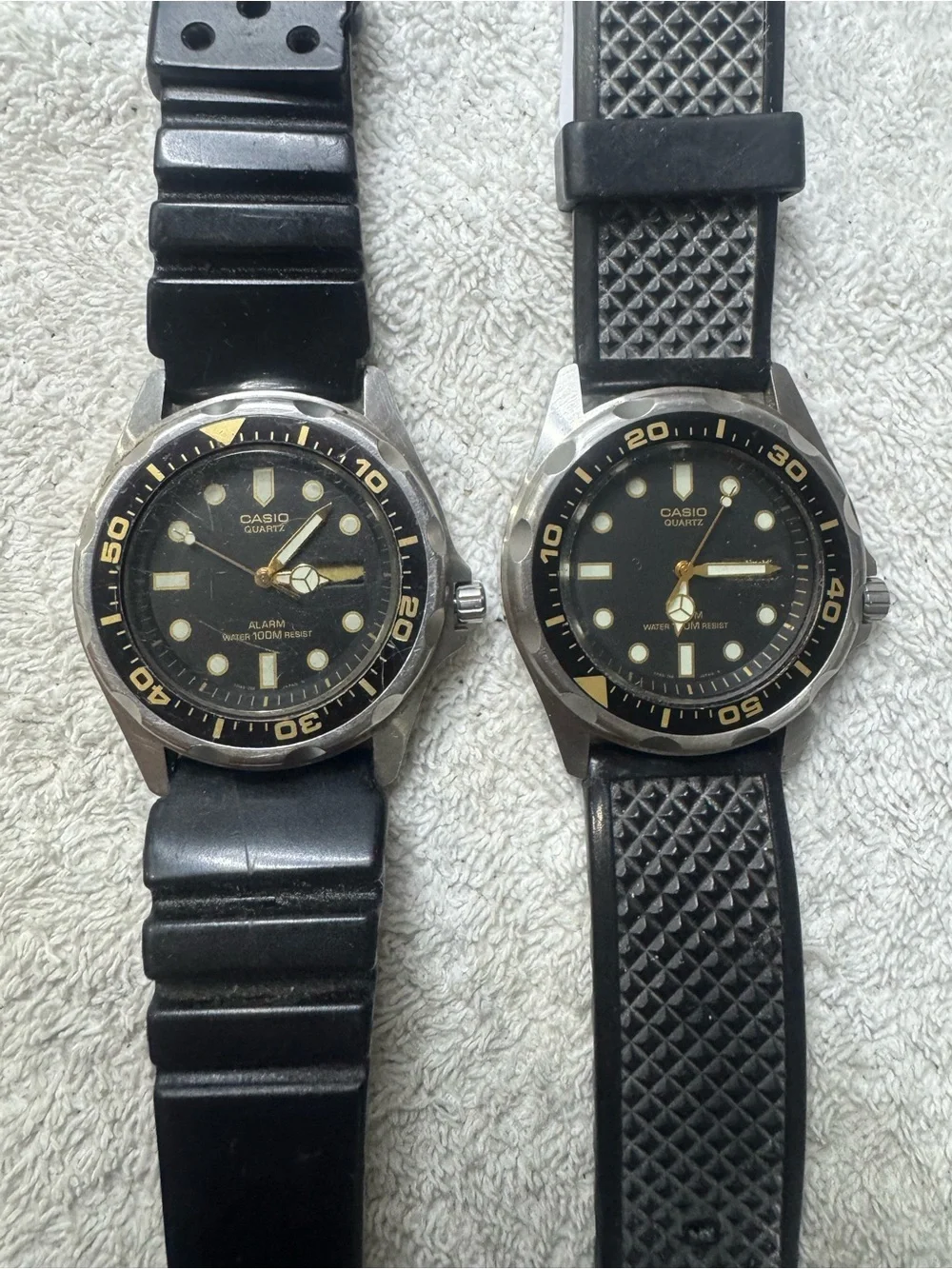 Casio Black Dial Men's Quartz Dive-Style Watch with Gold Accents